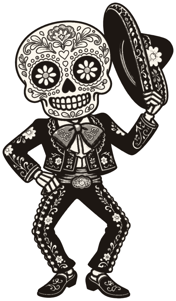 Mariachi calaverita saludando con su sombrero